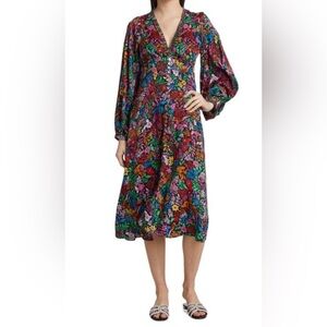 NEW Farm Rio Tropical Garden Midi Dress Size Small